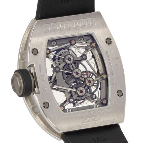 RICHARD MILLE. AN EXCEPTIONAL AND UNIQUE PERSONALIZED PROTOTYPE PLATINUM SKELETONIZED TOURBILLON WRISTWATCH WITH GUARANTEE - фото 4