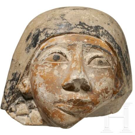 Imset-Kanopendeckel, Kalkstein, Ägypten, 2. - 1. Jtsd. v. Chr. - Foto 1