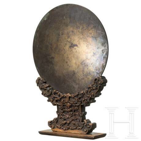 Bronze-Spiegel mit Ständer, China, Qing-Dynastie - photo 1