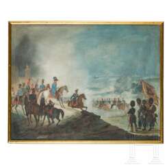 Radetzky mit seinem Stab in der Schlacht von Novara am 23. März 1849, Genremaler nach Albrecht Adam, 19. Jhdt.