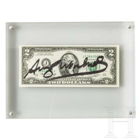 Zwei-Dollar-Banknote, gestempelt und signiert "Andy Warhol", 1976 - фото 1