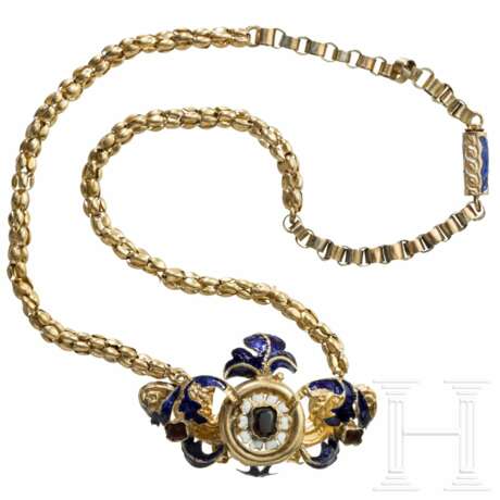 Goldkette mit Emaille und Almandinen, wohl Frankreich, um 1820 - Foto 1