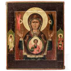 Ikone mit der Gottesmutter des Zeichens (Orans), Russland, 19. Jhdt.