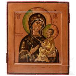 Ikone mit der Gottesmutter von Tichwin (Tichwinskaja), Russland, 19. Jhdt.