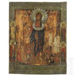 Ikone mit Johannes dem Täufer mit Basma, Russland, Anfang 18. Jhdt.