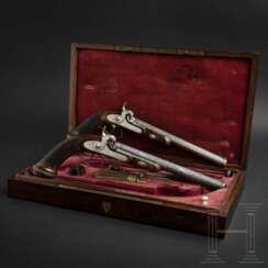 Ein Paar Luxus-Perkussionspistolen im Kasten, Louis Perin LePage, Paris, um 1850