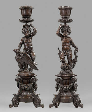 Paar repräsentative venezianische Belle Epoque-Skulpturen - фото 1
