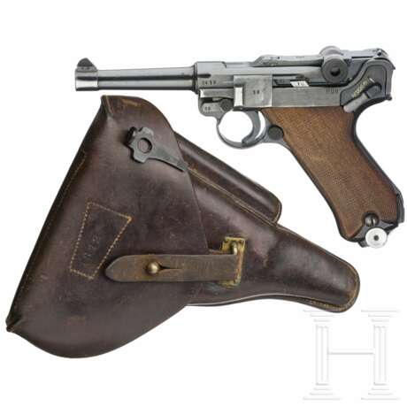 Pistole 08, Mauser, Code „42 - byf”, Portugal
(m/942), mit Tasche - Foto 1