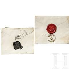 Kaiserin Elisabeth von Österreich - zwei eigenhändig adressierte und gesiegelte Kuverts an den Kaiser aus Ischl, um 1870/80