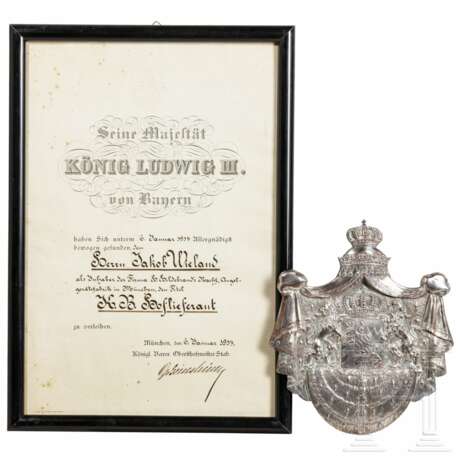 König Ludwig III. von Bayern - Urkunde mit Ernennung zum Hoflieferanten - photo 1
