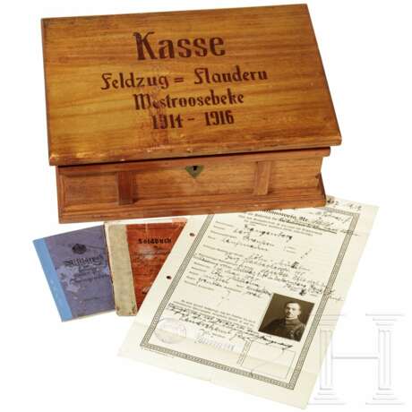 Kasse "Feldzug - Flandern" und Dokumente des Besitzers - фото 1