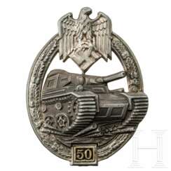 Panzerkampfabzeichen in Silber der III. Stufe für 50 Einsatztage, Brehmer-Fertigung
