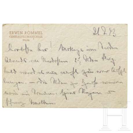 GFM Erwin Rommel - eigenhändige Karte an seine Frau Lucie vom 21.7.1943 - photo 1