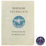 Mitgliedsabzeichen und Ausweis der Deutschen Volksliste Wartheland - Foto 1