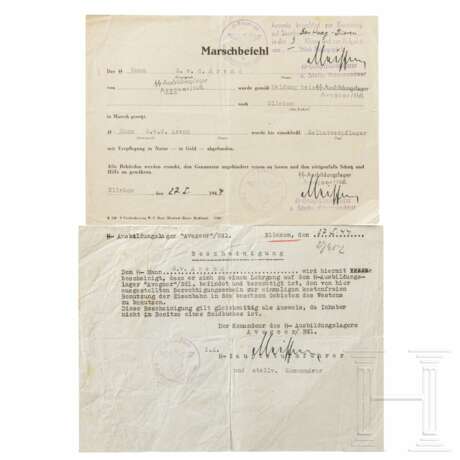 Zwei Dokumente des SS-Mannes G.v.d. Arend aus dem SS-Ausbildungslager "Avegoor", 1944 - photo 1