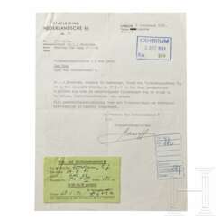 SS-Opperschaarleider J. T. S. van Efferen - signierter Brief an J. C. van Ketel bzgl. der Eignung des SS-Maates L. J. Broersen für die SS, 1941