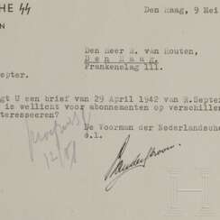 Henk Feldmeijer und Chr. van der Stroom - zwei Dokumente, 1940 und 1942