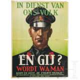 Werbeplakat für niederländische Freiwillige im NSB "In dienst van ons volk En Gij? Wordt W.A. Man" - photo 1
