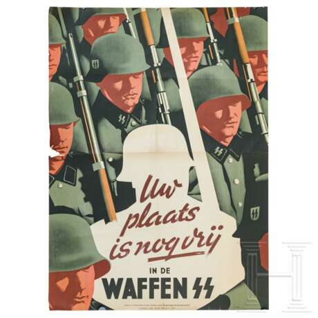 Werbeplakat für niederländische Freiwillige in der SS "Uw plaats is nog vrij in de Waffen SS" - Foto 1