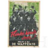 Plakat mit Aufruf zum Eintritt in die SS "Flinke kerels Voor! Meld u bij de Waffen SS" - Foto 1
