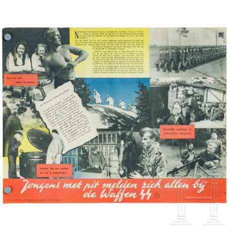 Werbeplakat für niederländische Freiwillige in der SS "Jongens met pit melden zich bij de Waffen SS" - Foto 1