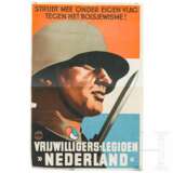 Propagandaplakat zum Eintritt in die Freiwilligen-Legion Niederlande "Strijdt mee onder eigen vlag tegen het bolsjewisme!" - Foto 1