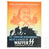 Werbeplakat zum Eintritt in die Waffen-SS "Toont U een Waarachtig Nederlander - Anon Op-tegen het bolsjewisme meldt u aan" - Foto 1