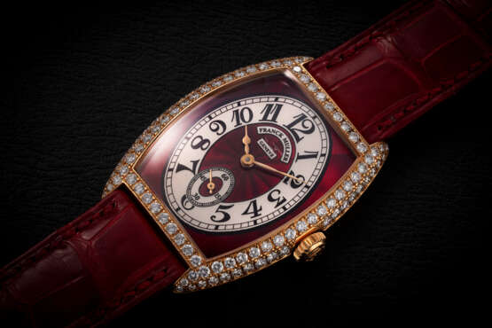 FRANCK MULLER CHRONOMETRO REF. 7502 S6 D, AN ATTRACTIVE GOLD AND DIAMOND-SET WRISTWTCH WITH ENAMEL DIAL - фото 1