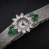 PIAGET, REF. 1340 A 6, AN ATTRACTIVE GOLD WRISTWATCH WITH DIAMOND AND EMERALD-SET BEZEL - photo 1