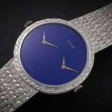 PIAGET, REF. 612103 A 8, A VERY RARE GOLD DUAL TIME WRISTWATCH WITH LAPIS LAZULI DIAL - photo 1
