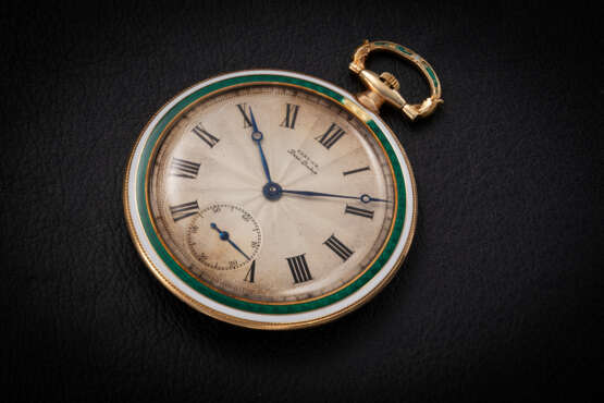 CARTIER PARIS/LONDON, A STUNNING YELLOW GOLD AND ENAMEL POCKETWATCH - photo 1