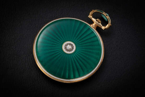 CARTIER PARIS/LONDON, A STUNNING YELLOW GOLD AND ENAMEL POCKETWATCH - Foto 2