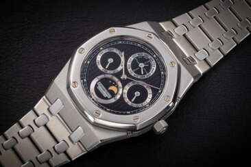 AUDEMARS PIGUET, ROYAL OAK REF. 25820SP, A STEEL AND PLATINUM PERPETUAL CALENDAR WRISTWATCH