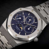 AUDEMARS PIGUET, ROYAL OAK PERPETUAL CALENDER REF. 25820ST 'BLUE COSMOS', A RARE AND ATTRACTIVE STEEL AUTOMATIC WRISTWATCH - фото 1