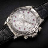 ROLEX, DAYTONA REF. 16519, A GOLD CHRONOGRAPH WITH PAVED DIAMOND DIAL AND RUBY HOUR MARKERS - photo 1