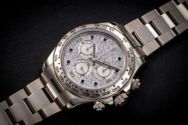 ROLEX, DAYTONA REF. 116509, A GOLD AUTOMATIC CHRONOGRAPH WITH PAVED DIAMOND DIAL WITH SAPPHIRE HOUR MARKERS