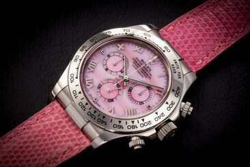 ROLEX, DAYTONA BEACH REF. 116519, A GOLD CHRONOGRAPH WRISTWATCH WITH PINK MOTHER-OF-PEARL DIAL