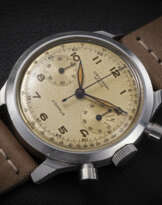 UNIVERSAL GENEVE, COMPUR REF. 22409, AN ATTRACTIVE STEEL MANUAL-WINDING CHRONOGRAPH WRISTWATCH 