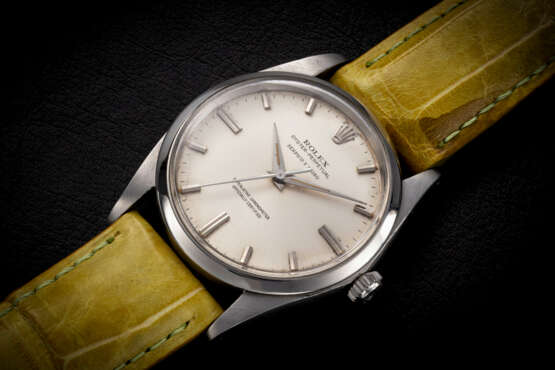 ROLEX, OYSTER PERPETUAL REF. 1018, A STEEL MANUAL-WINDING WRISTWATCH SIGNED BY ‘SERPICO Y LAINO’ - фото 1
