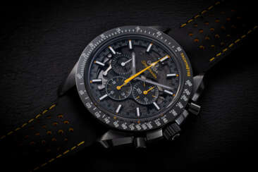 OMEGA, SPEEDMASTER DARK SIDE OF THE MOON APOLLO 8, A LIMITED EDTION CERAMIC CHRONOGRAPH 