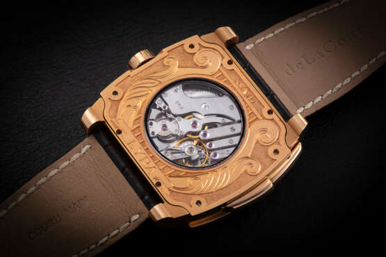 DELACOUR, LYRA, AN IMPRESSIVE PINK GOLD MINUTE REPEATING SKELETON WRISTWATCH - фото 2