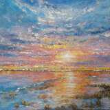 Яркий закат Льняной холст на подрамнике Acrylic Impressionism Landscape painting минск 2022 - photo 4