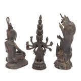 3 Figuren aus Bronze, MANDALAY/BURMA: - photo 3
