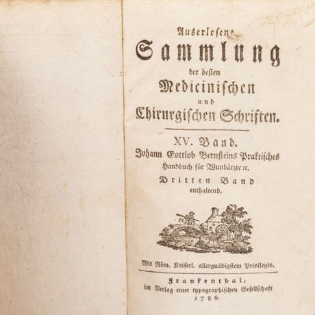 DREI MEDIZINISCHE BÜCHER "Auserlesene Sammlung der besten Medicinischen und Chirurgischen Schriften" 1. Bd., Bd. 3 und Bd.5" 178 - фото 3