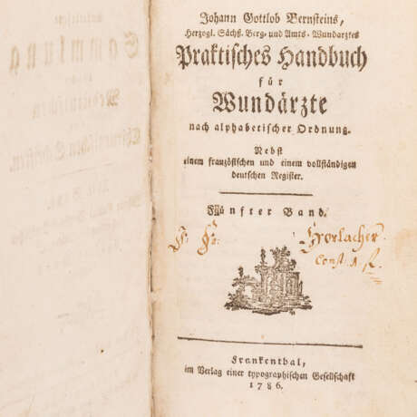 DREI MEDIZINISCHE BÜCHER "Auserlesene Sammlung der besten Medicinischen und Chirurgischen Schriften" 1. Bd., Bd. 3 und Bd.5" 178 - photo 4