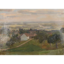BECHSTEIN, LOTHAR (1884-1936), "Blick auf weite Landschaft mit kleinen Ortschaften",