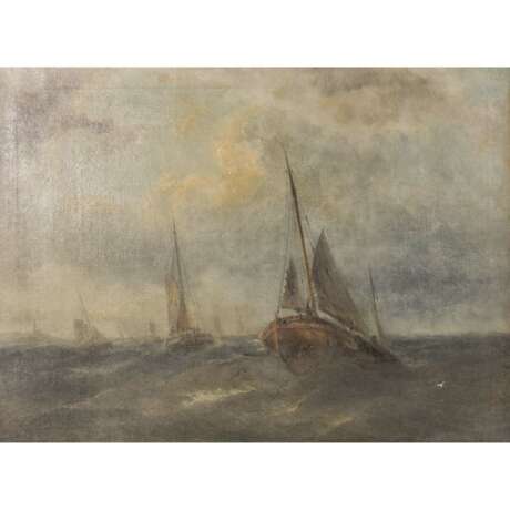 GOVERS, Berend Jakob, ATTRIBUIERT/UMKREIS (1836/43-1917), "Segelschiffe vor der Küste", - Foto 1