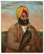 Sikh style. A LARGE PORTRAIT OF LAL SINGH, VIZIER TO MAHARAJA DULEEP SINGH