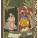 THE HEROIC DEEDS OF KRISHNA IN MATHURA AND A FLUTING KRISHNA BEING SALUTED BY RAO MADHO SINGH OF KOTA - Foto 2