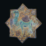 A KASHAN LUSTRE, TURQUOISE AND COBALT-BLUE STAR TILE - photo 3